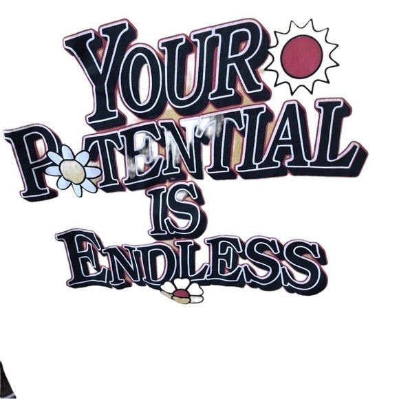 Wound Up Tee Women 3XL Yellow Front Graphic Your Potential is Endless - Picture 2 of 6